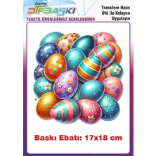 F17 Ajans Paskalya Temalı Ütü ile Yapışan Tişört Tekstil Baskı