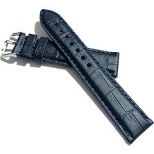 Fado&her Saate Uyumlu Hakiki  Deri Saat  Kordonu Koyu Mavi    Mat 20  mm  ( 315  )