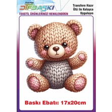 F17 Ajans Örgü Görünümlü Ütü ile Yapışan Tişört Tekstil Baskı