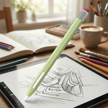 Caseonn Apple Pencil 2. Nesil Kılıf Klasik Retro Tasarım Mat Silikon Yeşil (Ürün Kalem DEĞİLDİR)