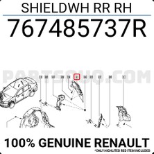 Dega Renault Symbol Arka Çamurluk Davlumbazı Sağ 2012-  (Oem No:  767485737R)