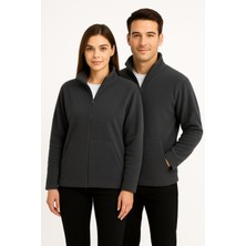 Kae Laurean Unisex Anti-Pilling Tüylenme Yapmayan Standart Fit Tam Fermuarlı Soğuk Geçirmez Polar Hırka