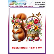 F17 Ajans Paskalya Temalı Ütü ile Yapışan Tişört Tekstil Baskı