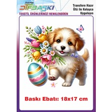 F17 Ajans Paskalya Temalı Ütü ile Yapışan Tişört Tekstil Baskı