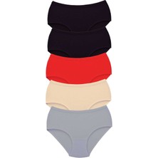 Çamaşır Kenti 5 Adet Tutku Kadın Yüksek Bel Bato Kalın Lastik Külot S12