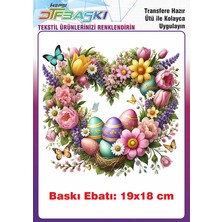 F17 Ajans Paskalya Temalı Ütü ile Yapışan Tişört Tekstil Baskı