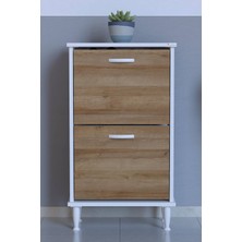 Lina Vella Home Luna Ayaklı Kapı Önü 52 x 90 x 26 Cm’ Lik 2 Düşer Kapak 4 Göz Bölmeli Ayakkabılık