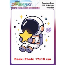 F17 Ajans Astronot Uzay Ütü ile Yapışan Tişört Tekstil Baskı