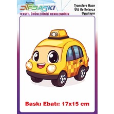 F17 Ajans Sarı Taksi Ütü ile Yapışan Tişört Tekstil Baskı