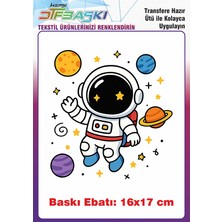 F17 Ajans Astronot Uzay Ütü ile Yapışan Tişört Tekstil Baskı