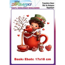 F17 Ajans Sevimli Çocuk Ütü ile Yapışan Tişört Tekstil Baskı