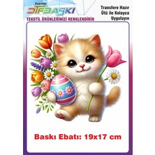 F17 Ajans Paskalya Temalı Ütü ile Yapışan Tişört Tekstil Baskı