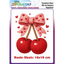 F17 Ajans Örgü Görünümlü Ütü ile Yapışan Tişört Tekstil Baskı