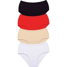 Marsilyan 4 Adet Tutku Kadın Yüksek Bel Bato Kalın Lastik Külot S12