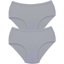 Çamaşır Kenti 2 Adet Tutku Kadın Yüksek Bel Bato Kalın Lastik Külot Gri