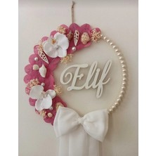 Moshi Design Pempe Kurdele_ Beyaz Orkide Bebek Odası Kapı Süsü