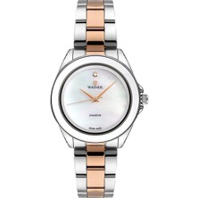 Wainer Diamond Kadın Kol Saati 36 mm Beyaz Kadran Çelik Kordon 5 Atm