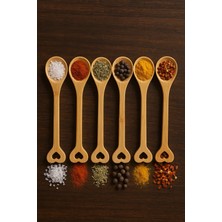Depa Ahşap Baharat Kaşığı Seti 6 Lı 15 cm