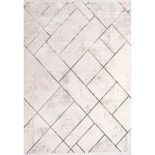 Aren Halı Rask  Modern Krem Polyester Kaydırmaz Tabanlı Makine Halısı