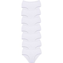 Çamaşır Kenti 7 Adet Tutku Kadın Yüksek Bel Bato Kalın Lastik Külot Beyaz