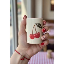 Türk Kahvesi Fincanı Seramik Kiraz Desen  Türk Kahvesi 75 ml 8 cm Boyunda Zarif Pinterest Model Tek Parça