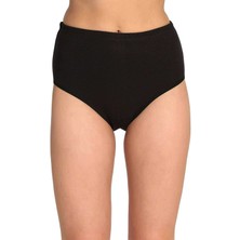 Marsilyan 7 Adet Tutku Kadın Yüksek Bel Bato Kalın Lastik Külot Siyah