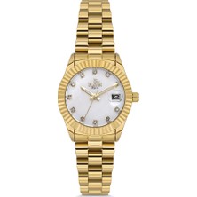 Platin Pierre HDS-PL-1261LA-B1 Minimal Takvimli Sedef Kadran Kadın Kol Saati