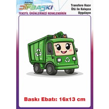 F17 Ajans Geri Dönüşüm Kamyonu Ütü ile Yapışan Tişört Tekstil Baskı