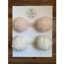 Glory Baby Kız Çocuk Bebek Ponponlu Bandana 2'li Set