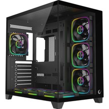 Rampage Sealıte Siyah Temperli Camlı Atx/m-Atx 7X12CM Argb Pwm Fan+Kumanda Oyuncu Kasası