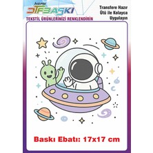 F17 Ajans Astronot Uzay Ütü ile Yapışan Tişört Tekstil Baskı