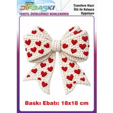 F17 Ajans Örgü Görünümlü Kurdela Ütü ile Yapışan Tişört Tekstil Baskı