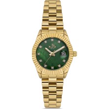 Platin Pierre HDS-PL-1261LA-B10 Minimal Takvimli Sedef Kadran Kadın Kol Saati