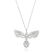 Mavili Gümüş Tasarım Anka Kuşu Gümüş Kolye - Gümüş