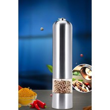 Gampus Seramik Bıçaklı Elektronik Tuz Karabiber Baharat Değirmen Öğütücü Tuzluk Pilli Işıklı