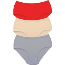 Marsilyan 3 Adet Tutku Kadın Yüksek Bel Bato Kalın Lastik Külot S7