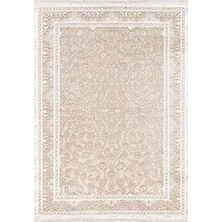Aren Halı Stanum Çerçeveli Bej Polyester Kaydırmz Tabanlı Makine Halısı