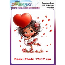 F17 Ajans Sevimli Kız Çocuğu Ütü ile Yapışan Tişört Tekstil Baskı