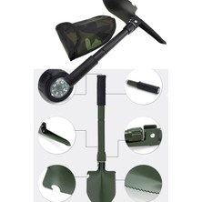 Gampus Portatif Çantalı Pusulalı Katlanabilir Kazma Kürek Seti, Kamp Küreği