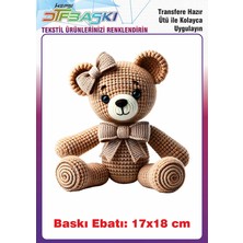 F17 Ajans Örgü Görünümlü Ütü ile Yapışan Tişört Tekstil Baskı