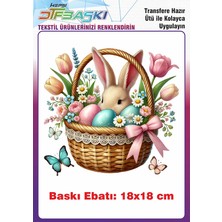 F17 Ajans Paskalya Temalı Ütü ile Yapışan Tişört Tekstil Baskı