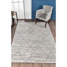 Konfor Halı Motto 4587 Gri Yumuşak Dokulu Salon Mutfak Koridor Oturma Odası Dokuma Makine Halısı