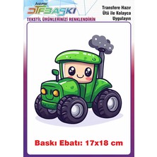 F17 Ajans Yeşil Traktör Ütü ile Yapışan Tişört Tekstil Baskı