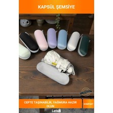 Letsii Kompakt 92 cm Açık Çap Kapsül Çantalı Güneş ve Yağmur Şemsiyesi
