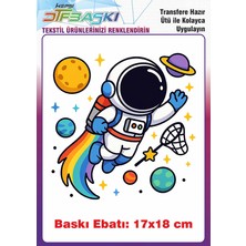 F17 Ajans Astronot Uzay Ütü ile Yapışan Tişört Tekstil Baskı