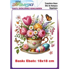 F17 Ajans Paskalya Temalı Ütü ile Yapışan Tişört Tekstil Baskı