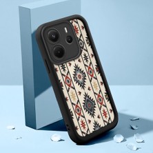 HONTINGA Xiaomi Redmi Note 14 ile Uyumlu Kılıfı Düşüme Önleyici Basitlik Anti Düşme Kamera Korumali Süslü Desen Siyah Desen Yumuşak Silikon Telefon Kılıfı K2-0255
