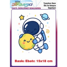 F17 Ajans Astronot Uzay Ütü ile Yapışan Tişört Tekstil Baskı