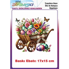 F17 Ajans Paskalya Temalı Ütü ile Yapışan Tişört Tekstil Baskı