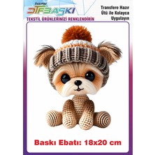 F17 Ajans Örgü Görünümlü Ütü ile Yapışan Tişört Tekstil Baskı